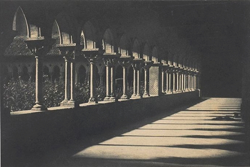 The cloister of Moissac, calotype by either Le Gray, or Mestral